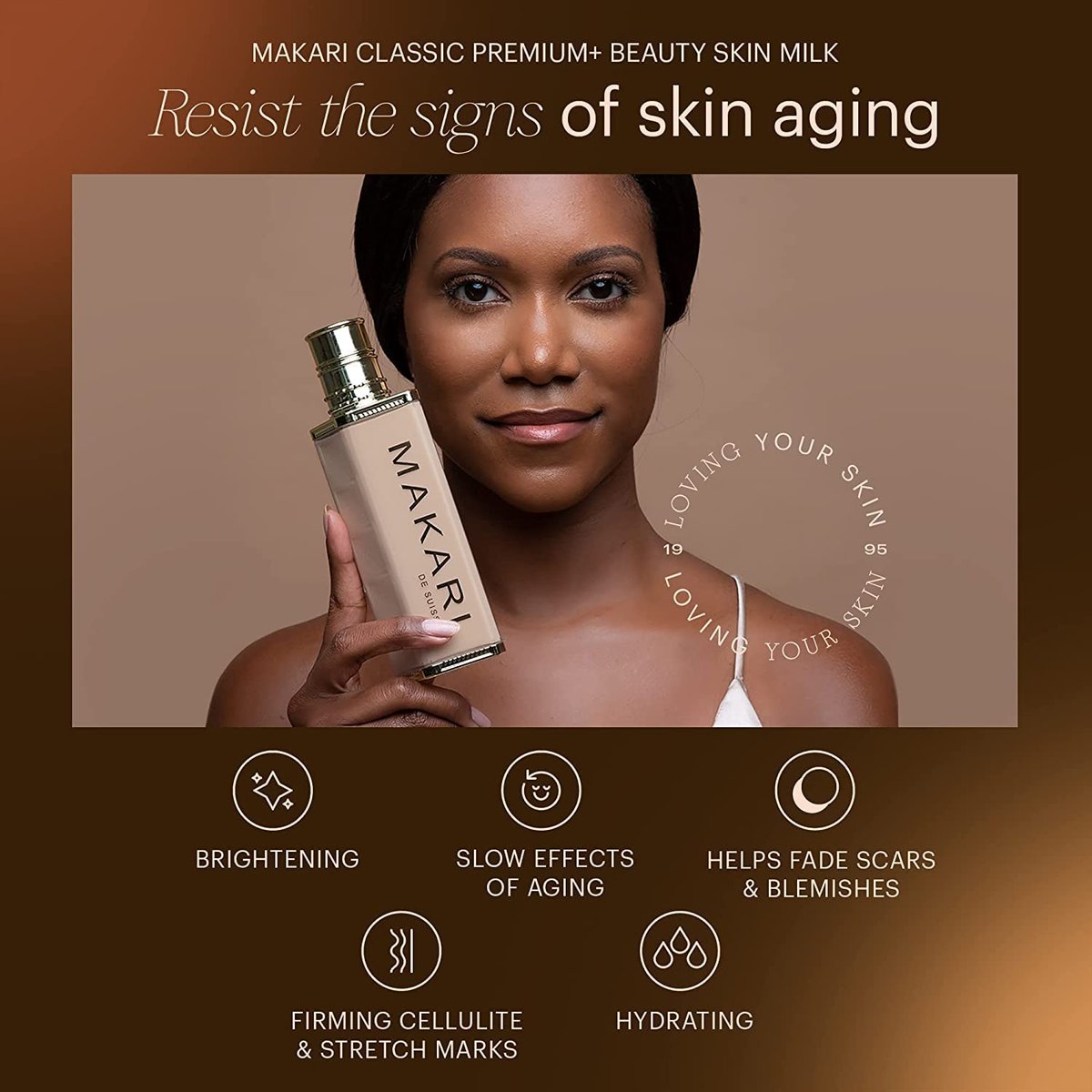 MAKARI Premium+ Body Brightening Beauty Milk - 4.57 fl oz | Anti-Aging Body Lotion for Soft, Smooth Skin | Helps Diminish Discolorations and Dark Marks | Enhances Luminosity and Vibrance Avelisse