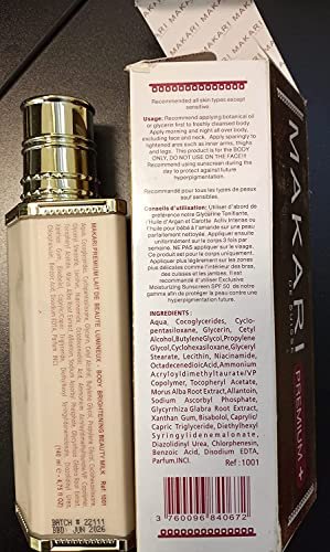 MAKARI Premium+ Body Brightening Beauty Milk - 4.57 fl oz | Anti-Aging Body Lotion for Soft, Smooth Skin | Helps Diminish Discolorations and Dark Marks | Enhances Luminosity and Vibrance Avelisse