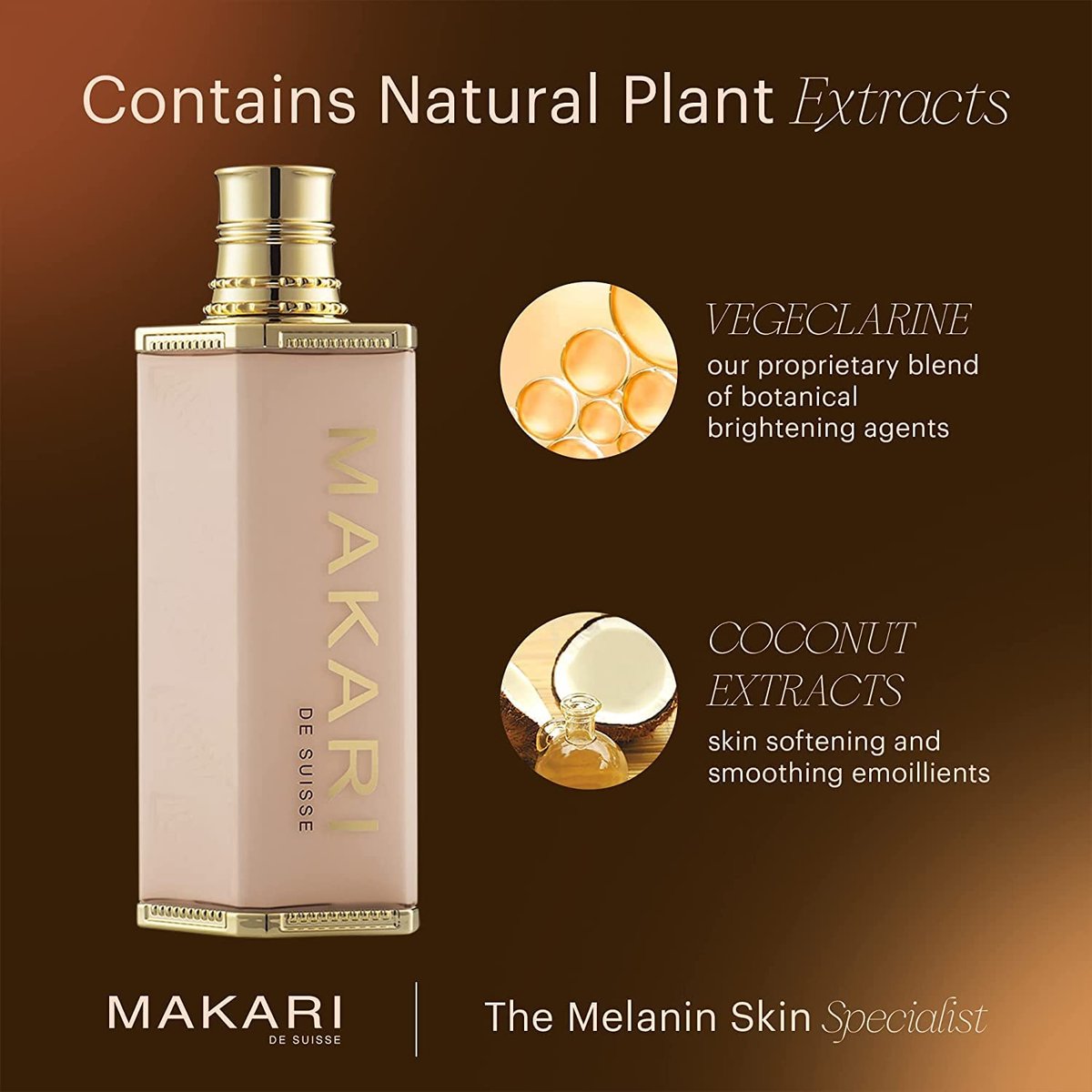 MAKARI Premium+ Body Brightening Beauty Milk - 4.57 fl oz | Anti-Aging Body Lotion for Soft, Smooth Skin | Helps Diminish Discolorations and Dark Marks | Enhances Luminosity and Vibrance Avelisse