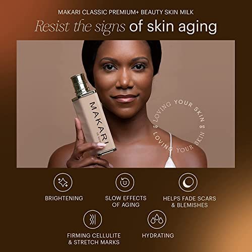 MAKARI Premium+ Body Brightening Beauty Milk - 4.57 fl oz | Anti-Aging Body Lotion for Soft, Smooth Skin | Helps Diminish Discolorations and Dark Marks | Enhances Luminosity and Vibrance Avelisse