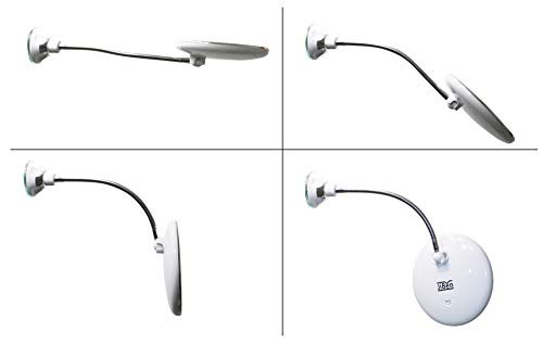 JiBen Flexible Gooseneck LED Lighted 10X Magnifying Makeup Mirror with Power Locking Suction Cup and 360 Degree Swivel, Portable Cordless Travel and Home Bathroom Vanity Mirror Avelisse