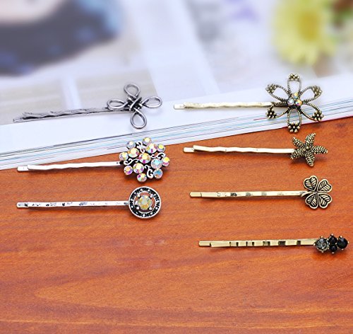 Vintage Alloy Mixed Hair Bobby Pins – 10-Pack Random Assortment for Women and Girls Avelisse