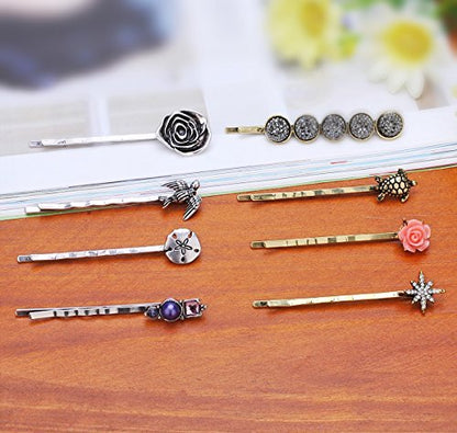 Vintage Alloy Mixed Hair Bobby Pins – 10-Pack Random Assortment for Women and Girls Avelisse