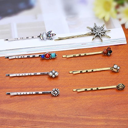 Vintage Alloy Mixed Hair Bobby Pins – 10-Pack Random Assortment for Women and Girls Avelisse