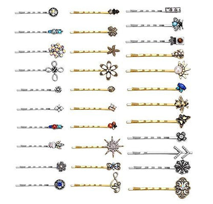 Vintage Alloy Mixed Hair Bobby Pins – 10-Pack Random Assortment for Women and Girls Avelisse