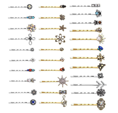 Vintage Alloy Mixed Hair Bobby Pins – 10-Pack Random Assortment for Women and Girls Avelisse