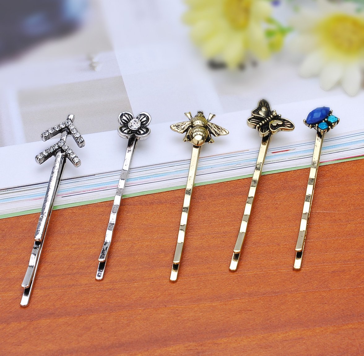 Vintage Alloy Mixed Hair Bobby Pins – 10-Pack Random Assortment for Women and Girls Avelisse