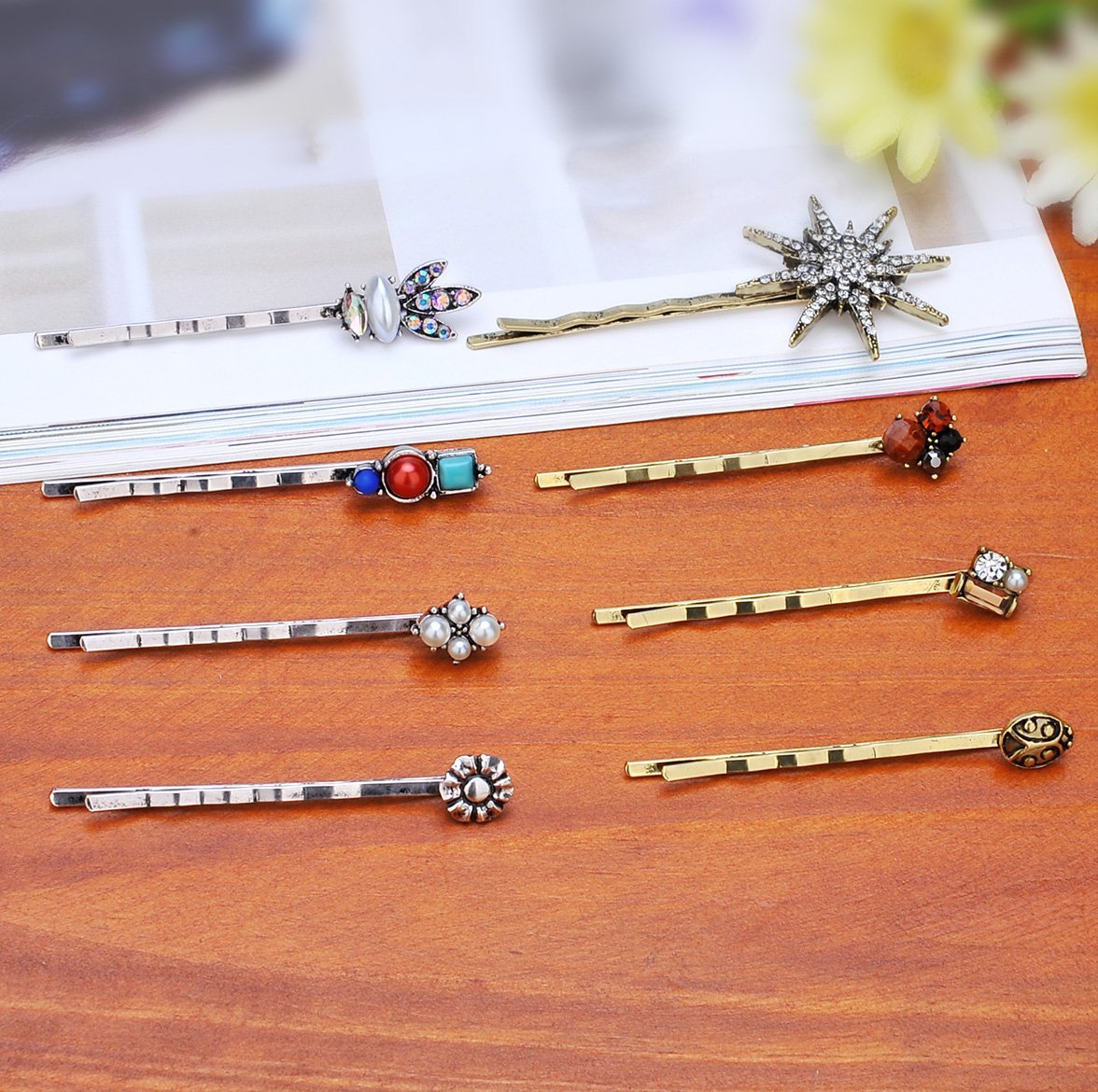 Vintage Alloy Mixed Hair Bobby Pins – 10-Pack Random Assortment for Women and Girls Avelisse