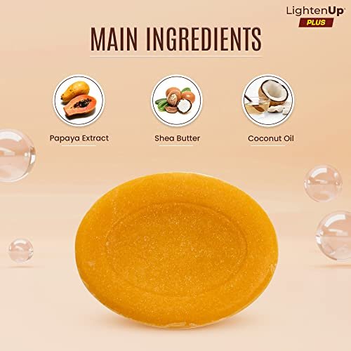 Lighten-Up Papaya Soap - Natural Exfoliating & Moisturizing Bar with Coconut Oil & Shea Butter (3.38 oz) - görsel 4