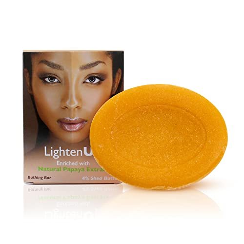 Lighten-Up Papaya Soap - Natural Exfoliating & Moisturizing Bar with Coconut Oil & Shea Butter (3.38 oz) - görsel 2