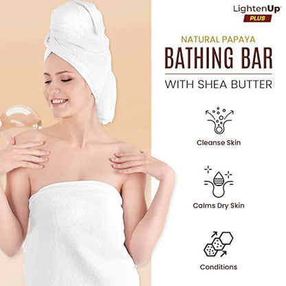 Lighten-Up Papaya Soap - Natural Exfoliating & Moisturizing Bar with Coconut Oil & Shea Butter (3.38 oz)