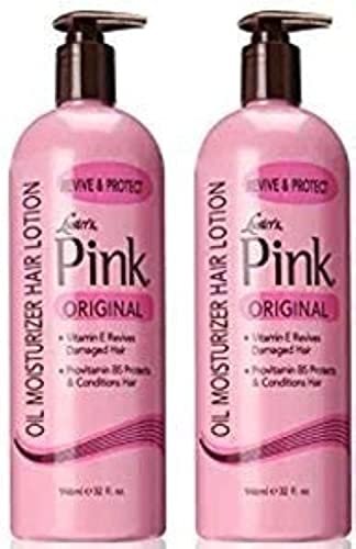 Luster's Scurl Pink Oil Moisturizer Hair Lotion - 32 oz (Pack of 2) | Curl Activator & Moisturizer for Natural Hair Avelisse