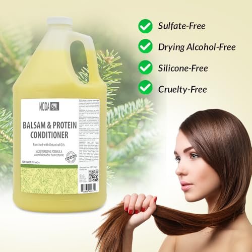 MODA Moisturizing Conditioner for All Hair Types - 128 oz Professional Size - Strengthens, Moisturizes, Adds Volume, Protects Color Avelisse