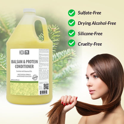 MODA Moisturizing Conditioner for All Hair Types - 128 oz Professional Size - Strengthens, Moisturizes, Adds Volume, Protects Color Avelisse