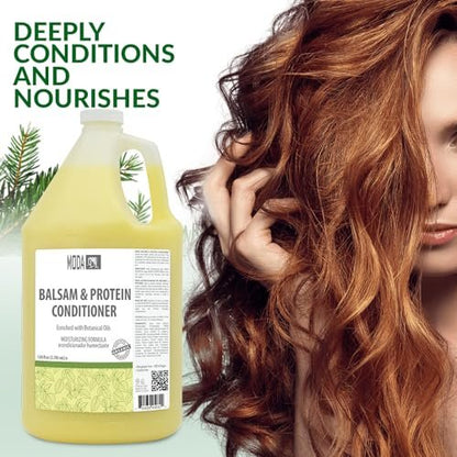 MODA Moisturizing Conditioner for All Hair Types - 128 oz Professional Size - Strengthens, Moisturizes, Adds Volume, Protects Color Avelisse