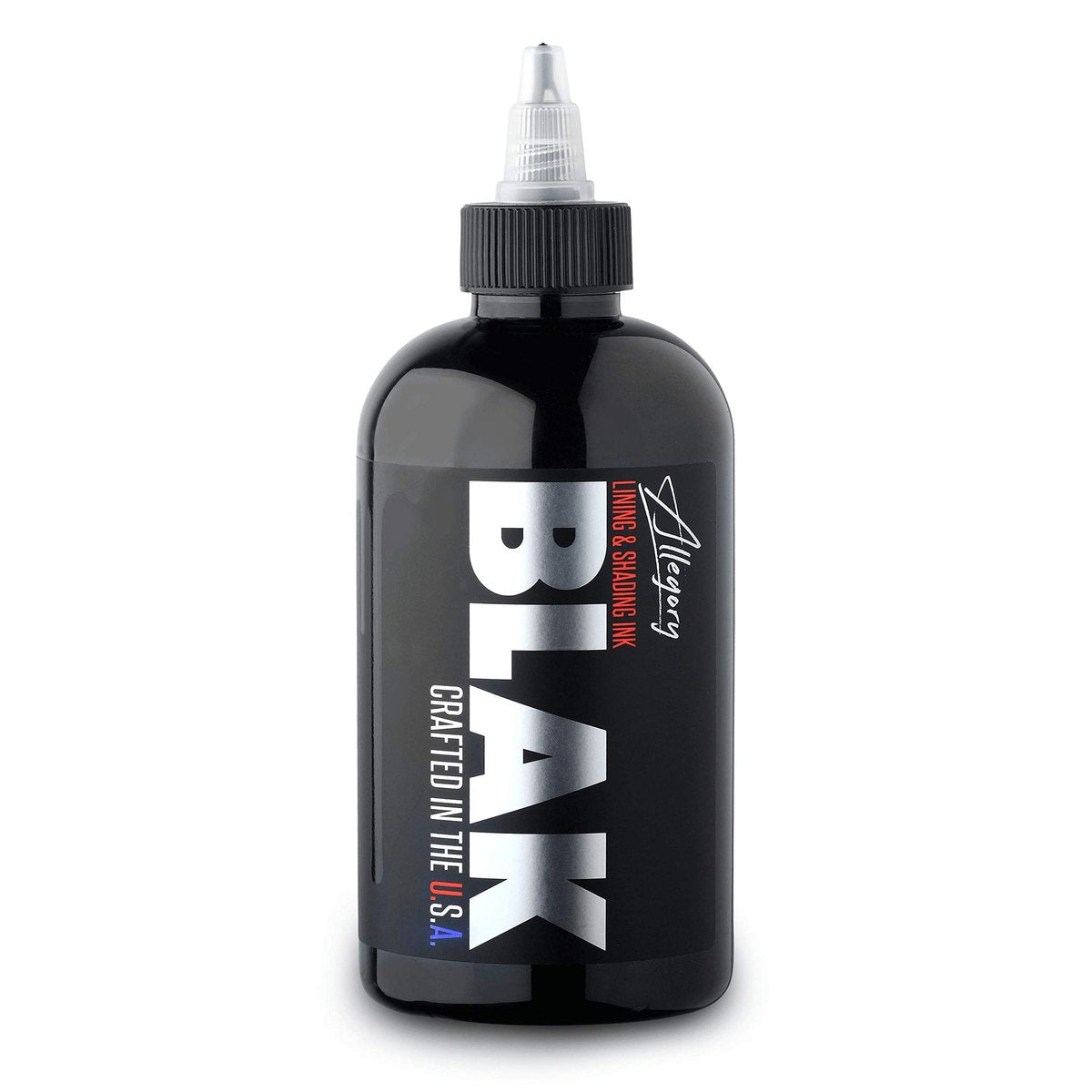 Allegory Tattoo Ink – Blak Premium Black Tattoo Ink for Lining and Shading, Smooth Consistent Pigment, Vegan Friendly, Organic Ink, Made in USA, 8 oz Avelisse