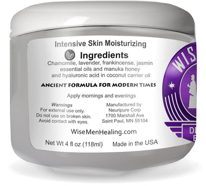 Wise Men Derma Relief Balm - Natural Skin Intensive Soothing Cream with Essential Oils, 4 oz Avelisse