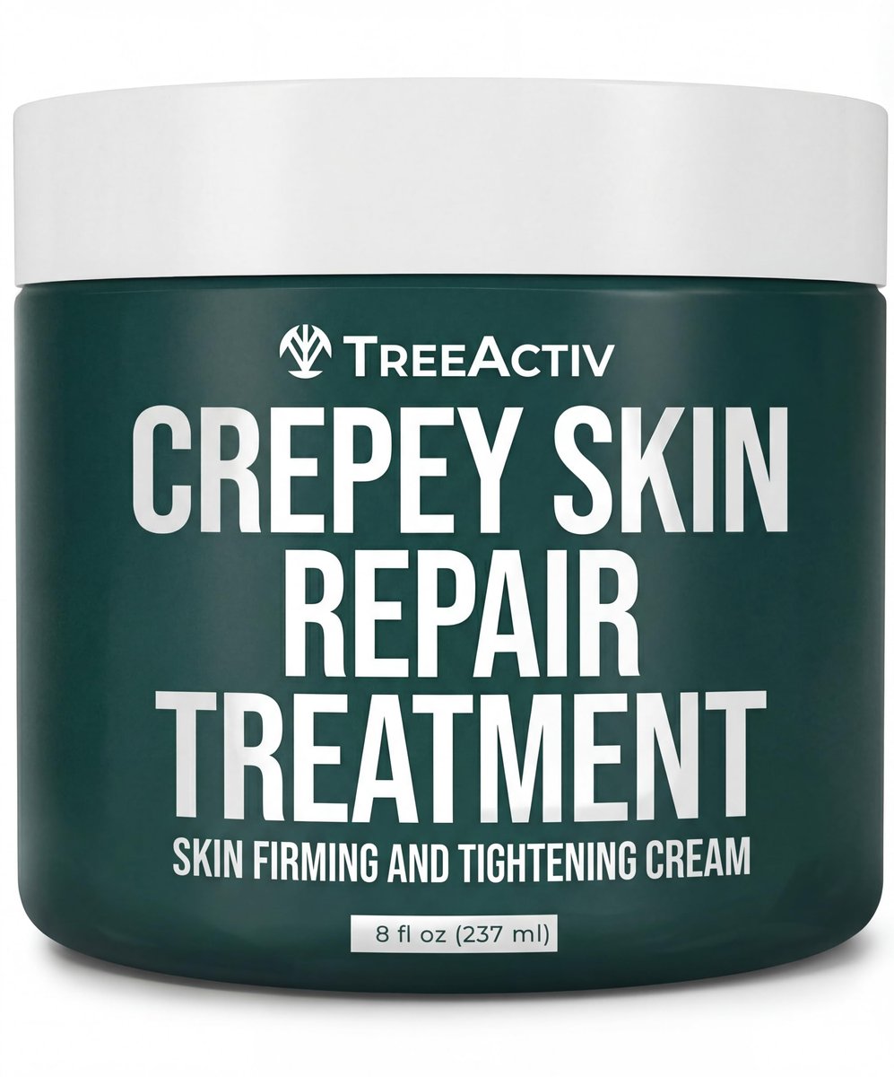 TreeActiv Crepey Skin Repair Cream – Firming Body & Neck Cream with Hyaluronic Acid, Glycolic Acid & Shea Butter, 8 oz Avelisse
