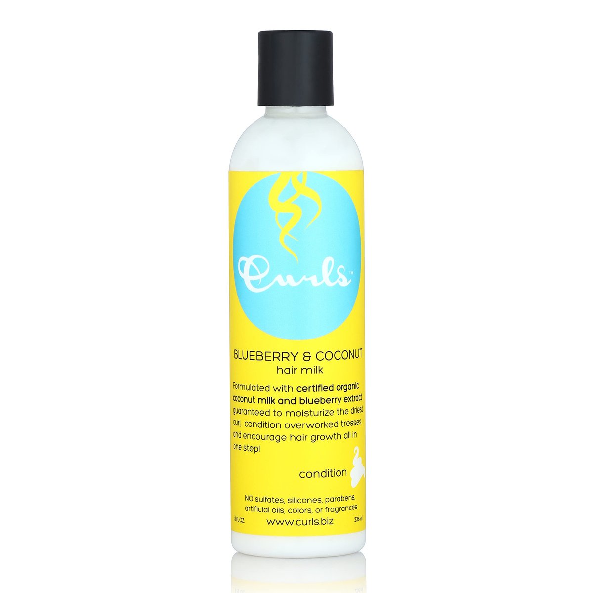 Curls Blueberry Bliss Blueberry & Coconut Hair Milk - 8 fl oz Leave-In Conditioner and Styler for Curly, Natural, and Coily Hair - görsel 1