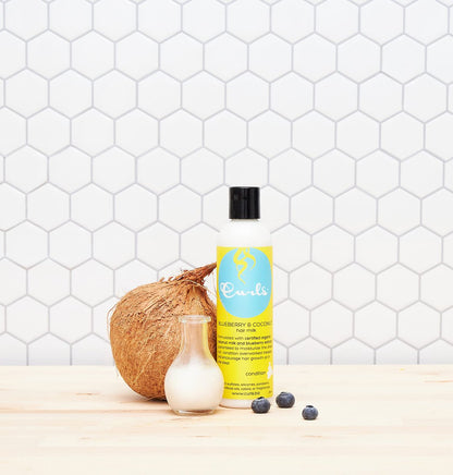 Curls Blueberry Bliss Blueberry & Coconut Hair Milk - 8 fl oz Leave-In Conditioner and Styler for Curly, Natural, and Coily Hair