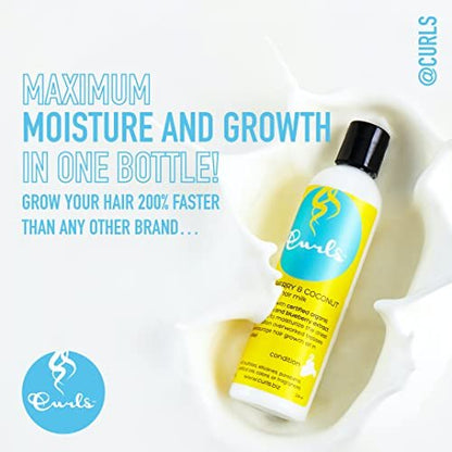 Curls Blueberry Bliss Blueberry & Coconut Hair Milk - 8 fl oz Leave-In Conditioner and Styler for Curly, Natural, and Coily Hair
