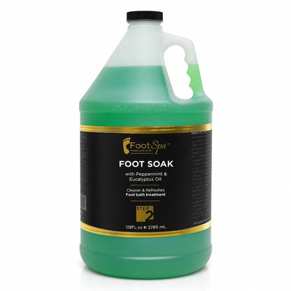 FootSpa Foot Soak - Eucalyptus & Peppermint - 128 oz Gallon Refill - Cleanses, Softens, Refreshes Avelisse