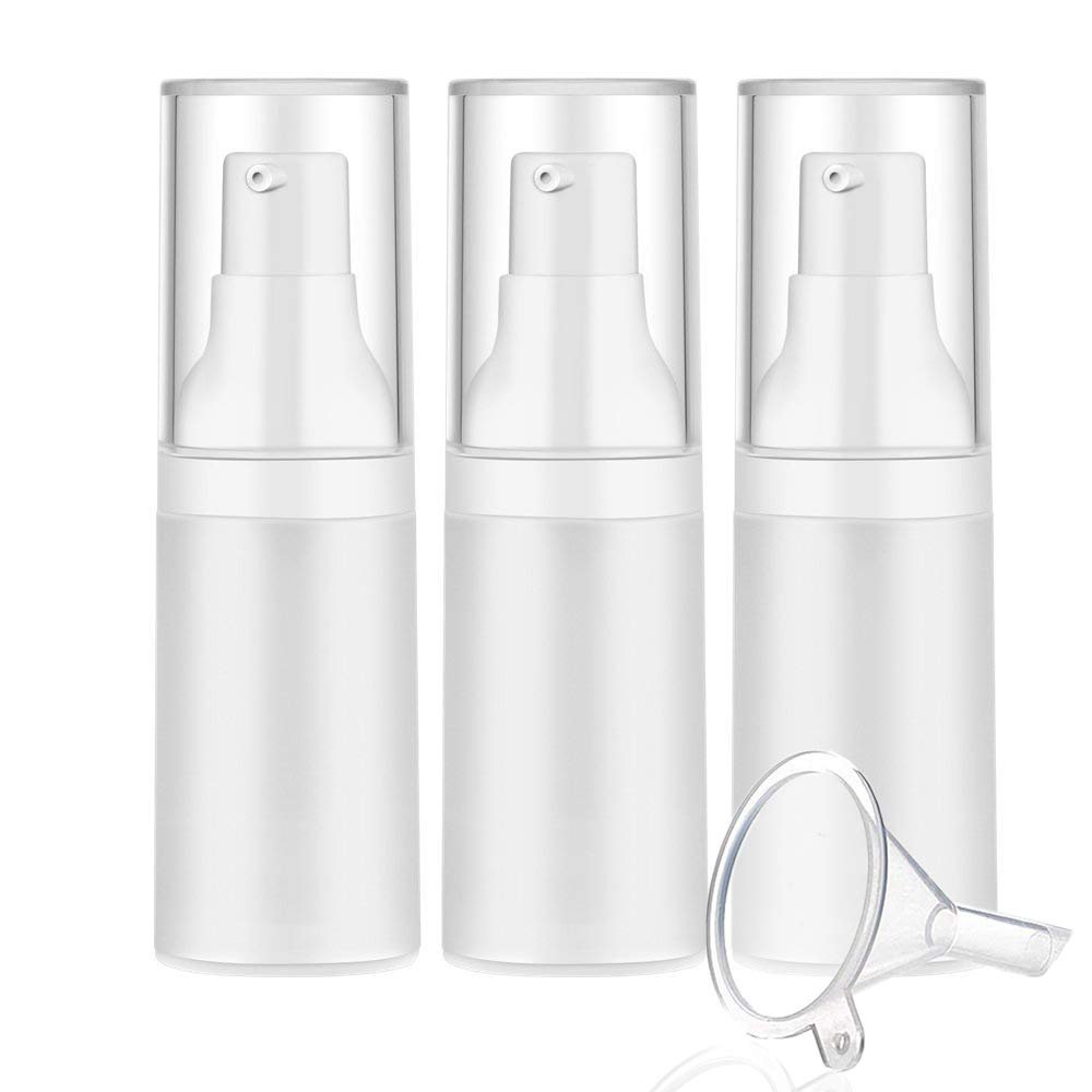 Mild East 3-Pack 20ml Sterile Airless Pump Bottle Set with Funnel – Matte Travel Lotion Dispensers - görsel 2