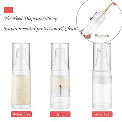 Mild East 3-Pack 20ml Sterile Airless Pump Bottle Set with Funnel – Matte Travel Lotion Dispensers