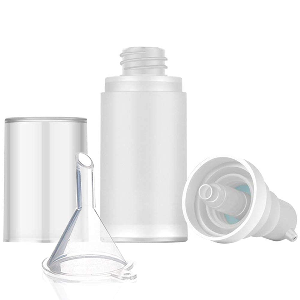 Mild East 3-Pack 20ml Sterile Airless Pump Bottle Set with Funnel – Matte Travel Lotion Dispensers - görsel 4