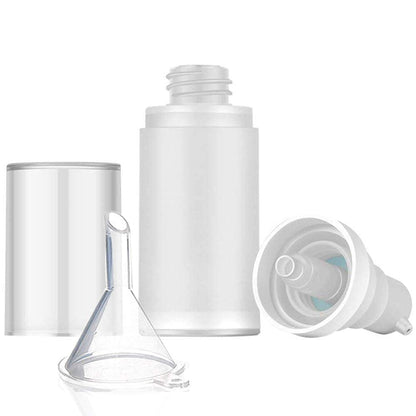 Mild East 3-Pack 20ml Sterile Airless Pump Bottle Set with Funnel – Matte Travel Lotion Dispensers