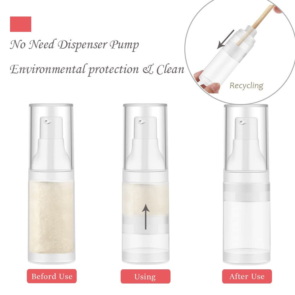 Mild East 3-Pack 20ml Sterile Airless Pump Bottle Set with Funnel – Matte Travel Lotion Dispensers - görsel 10