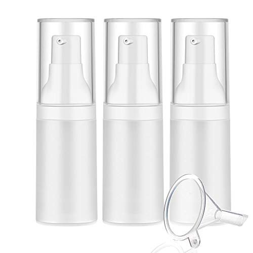 Mild East 3-Pack 20ml Sterile Airless Pump Bottle Set with Funnel – Matte Travel Lotion Dispensers - görsel 1