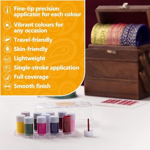 Eyetex Divyaa Liquid Kumkum Bindi Set - 11 Vibrant Colors, 1.5gm Each - görsel 9