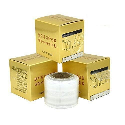 G2PLUS 3 Pack Disposable Eyebrow Plastic Wrap Preservative Film – 600 Meters Makeup Supplies Wrap Cover Tape Roll Avelisse