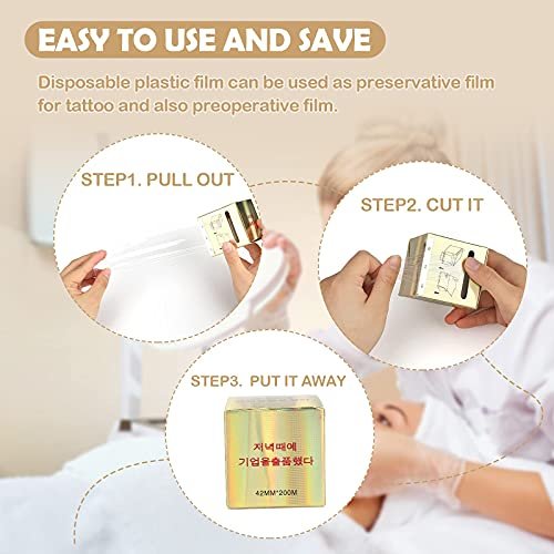 G2PLUS 3 Pack Disposable Eyebrow Plastic Wrap Preservative Film – 600 Meters Makeup Supplies Wrap Cover Tape Roll Avelisse