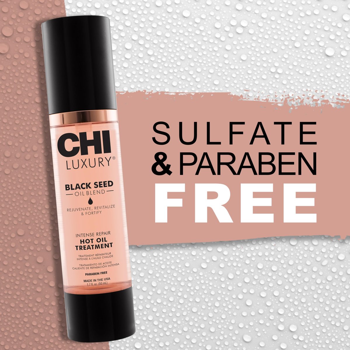 CHI Luxury Black Seed Oil Intense Repair Hot Oil Treatment - Moisturizes & Strengthens Dry & Damaged Hair - Sulfate, Paraben & Gluten-Free - 1.7 oz Avelisse
