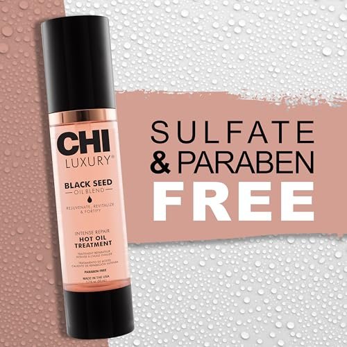 CHI Luxury Black Seed Oil Intense Repair Hot Oil Treatment - Moisturizes & Strengthens Dry & Damaged Hair - Sulfate, Paraben & Gluten-Free - 1.7 oz Avelisse
