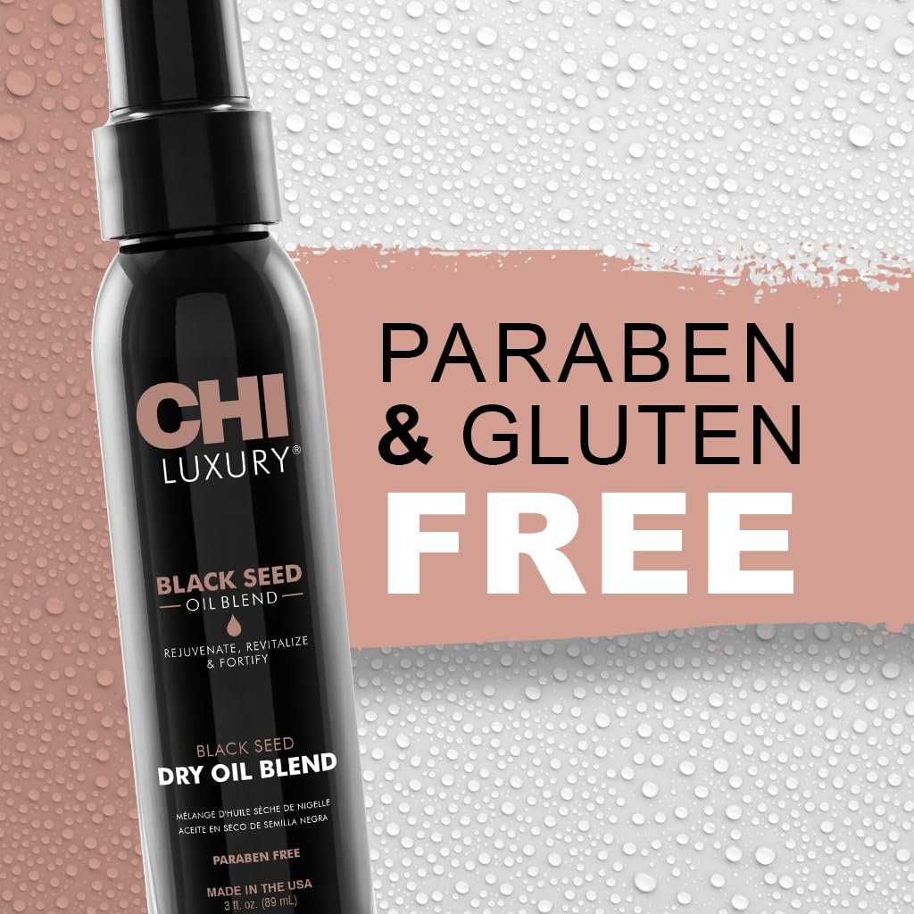 CHI Luxury Black Seed Oil Blend Dry Oil – Revitalizing & Nourishing Hair Oil for Smooth, Shiny Hair – Sulfate, Paraben & Cruelty-Free – 3 Oz Avelisse