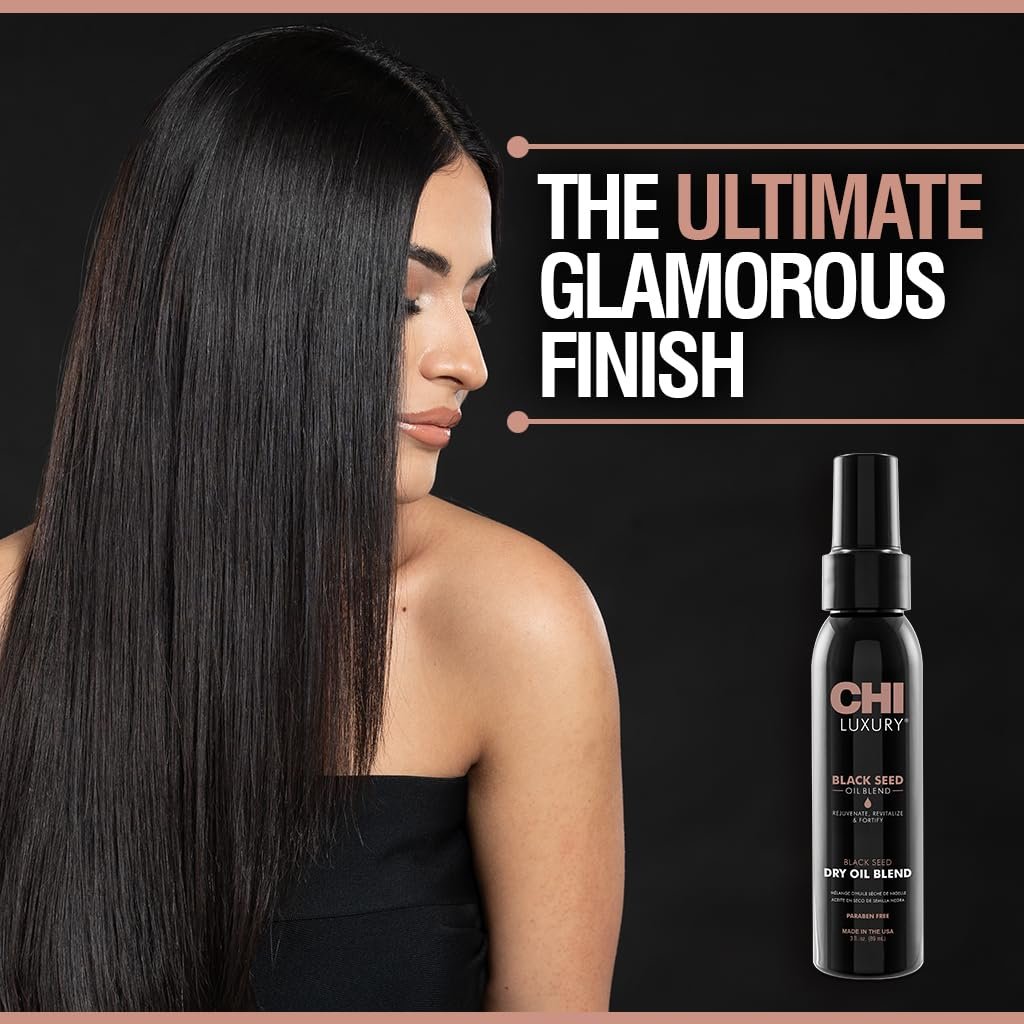 CHI Luxury Black Seed Oil Blend Dry Oil – Revitalizing & Nourishing Hair Oil for Smooth, Shiny Hair – Sulfate, Paraben & Cruelty-Free – 3 Oz Avelisse