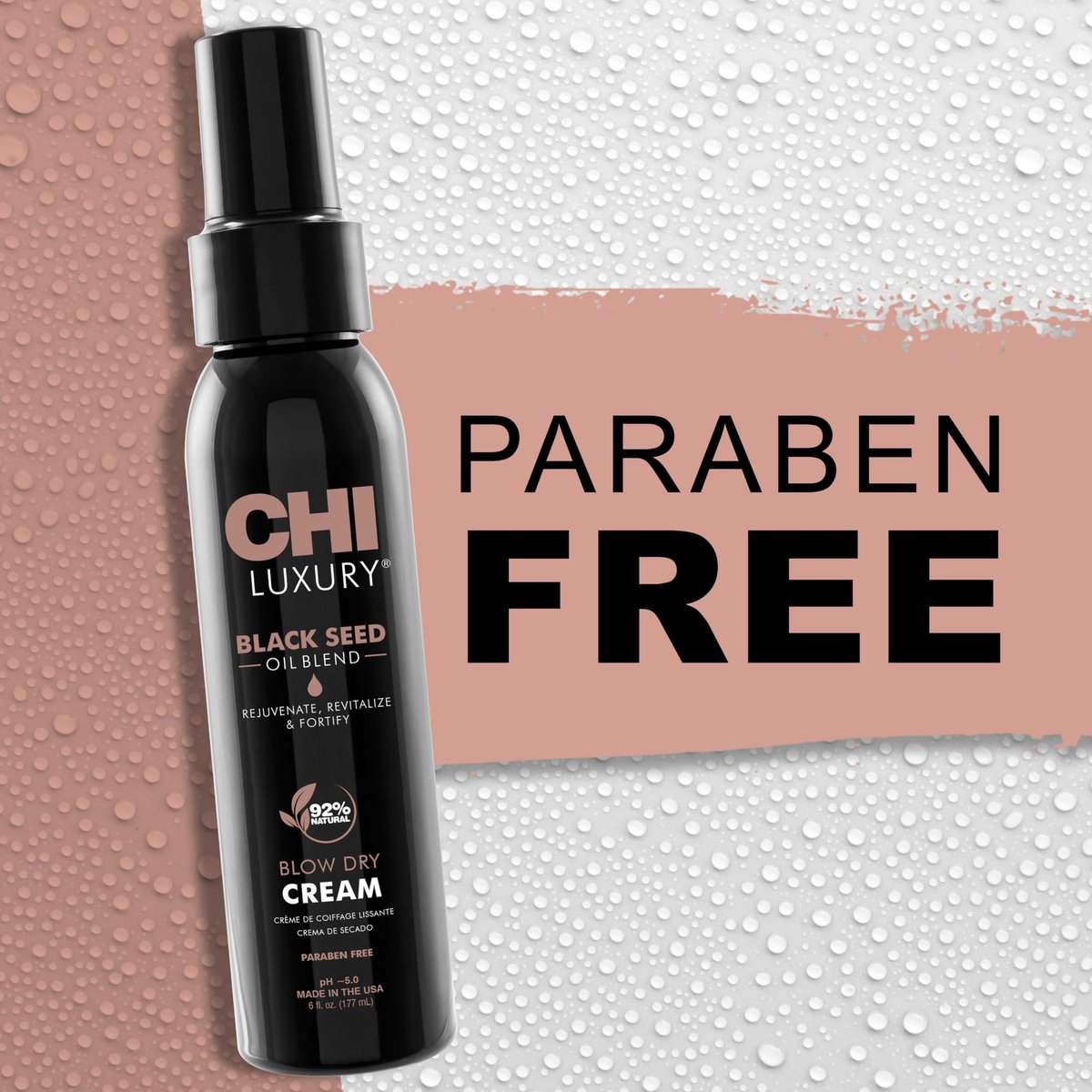 CHI Luxury Black Seed Oil Blow Dry Cream - Moisturizing Styling Cream for Sleek & Smooth Hair, Light-Hold, Sulfate, Paraben & Gluten-Free, 6 Oz Avelisse