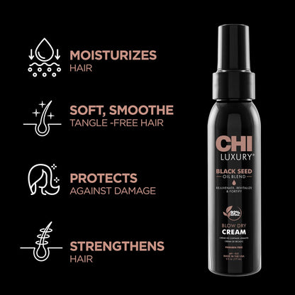 CHI Luxury Black Seed Oil Blow Dry Cream - Moisturizing Styling Cream for Sleek & Smooth Hair, Light-Hold, Sulfate, Paraben & Gluten-Free, 6 Oz Avelisse