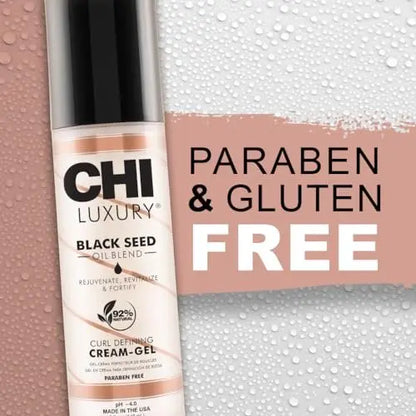 CHI Luxury Black Seed Oil Curl Defining Cream Gel - Defines Curls, Controls Frizz & Strengthens Hair for Shine, Sulfate, Paraben & Gluten-Free, 5 oz Avelisse