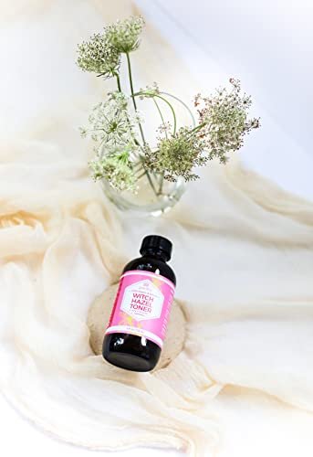 Leven Rose Witch Hazel Alcohol Free Toner - 100% Pure Organic Facial Rose Water with Rose Petals, Calendula, Cucumber, and Chamomile Flower, 4 oz Avelisse