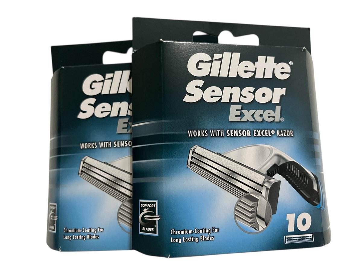 Gillette Sensor Excel Cartridges 10 Count (Pack of 2) – Premium Razor Blade Refills Avelisse