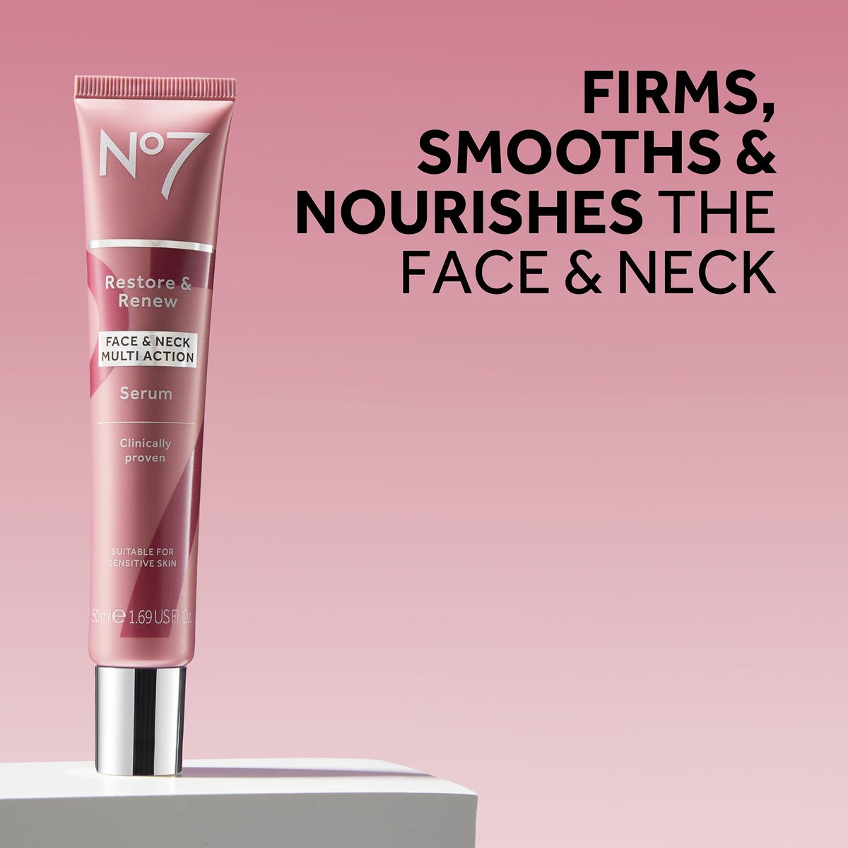 No7 Restore & Renew Face & Neck Multi Action Skincare System SPF 30 Day Cream, Anti-Aging Serum, Hyaluronic Acid Night Cream (3 Piece Kit) Avelisse