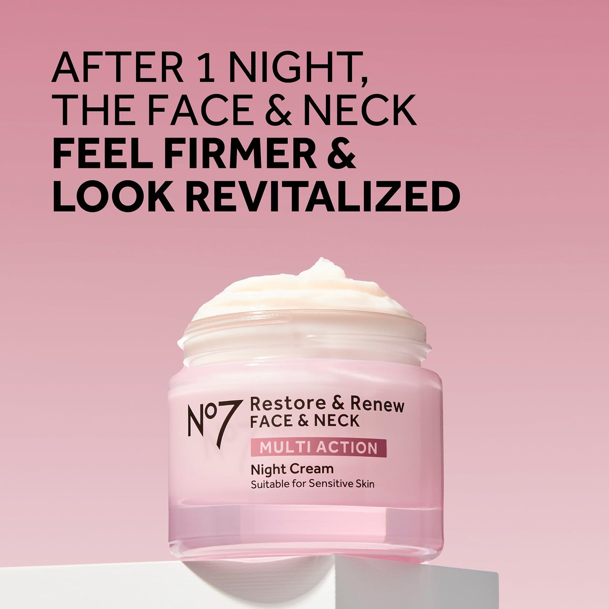 No7 Restore & Renew Face & Neck Multi Action Skincare System SPF 30 Day Cream, Anti-Aging Serum, Hyaluronic Acid Night Cream (3 Piece Kit) Avelisse
