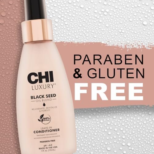 CHI Luxury Black Seed Oil Leave-In Conditioner – Moisturizing, Strengthening, Thermal Protectant, Sulfate-Free, Paraben-Free, Gluten-Free, 4 oz Avelisse
