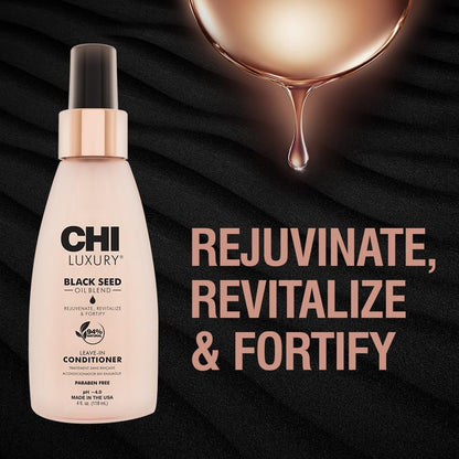 CHI Luxury Black Seed Oil Leave-In Conditioner – Moisturizing, Strengthening, Thermal Protectant, Sulfate-Free, Paraben-Free, Gluten-Free, 4 oz Avelisse
