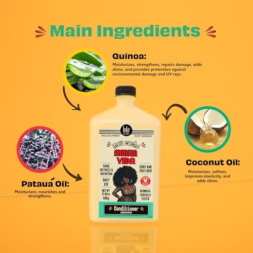 Lola From Rio Meu Cacho Minha Vida Hair Conditioner – Nourishing Conditioner for Frizzy, Dehydrated, Brittle Curly Hair – 17.6 Oz Avelisse