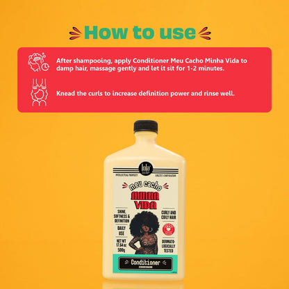 Lola From Rio Meu Cacho Minha Vida Hair Conditioner – Nourishing Conditioner for Frizzy, Dehydrated, Brittle Curly Hair – 17.6 Oz Avelisse